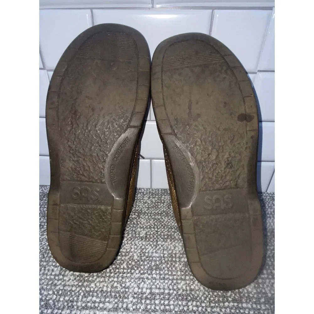 SAS Mens Shoes Tie Up Loafers Brown Leather Sz 11.5 S Soft Comfort Shoes‎ S6